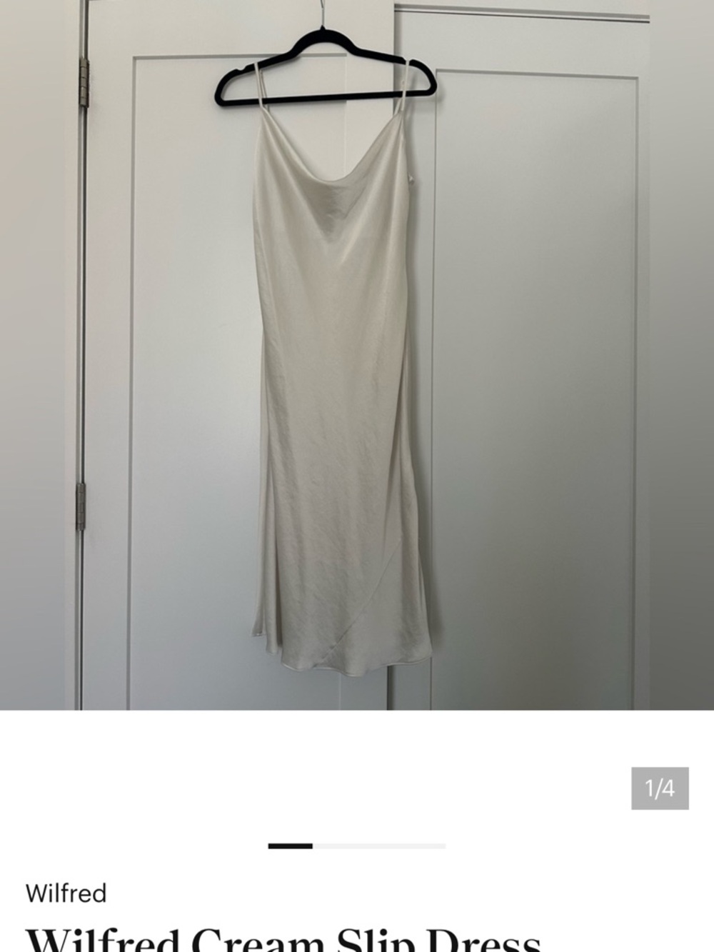 Wilfred Ivory Slip Midi Dress with Spaghetti Straps